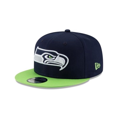 Blue Seattle Seahawks Hat - New Era NFL Two Tone 9FIFTY Snapback Caps USA4873095